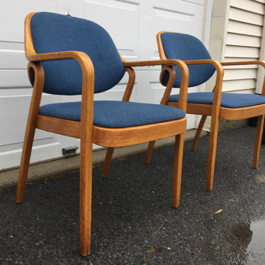 Don Petitt for Knoll Oak Bentwood arm chair-A pair 