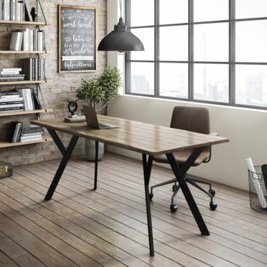 Desk - Reclaimed Industrial Office Desk, Wood Desk 