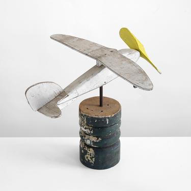 folk art airplane, folk art sculpture, vintage handmade airplane, handmade wood airplane, americana airplane, handmade toy, wood airplane 