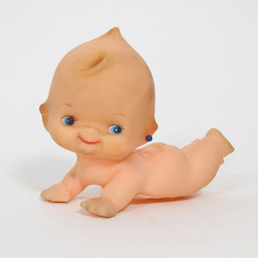 Vintage Laying Down Kewpie Doll Toy Rubber Plastic 