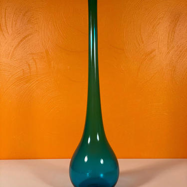 Tall Blue Blenko &amp;quot;Skinny&amp;quot; Vase Model 5616-C, Circa 1957 - *Please see notes on shipping before you purchase. 