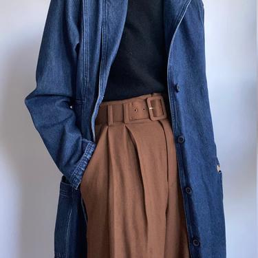 vintage denim trench coat 