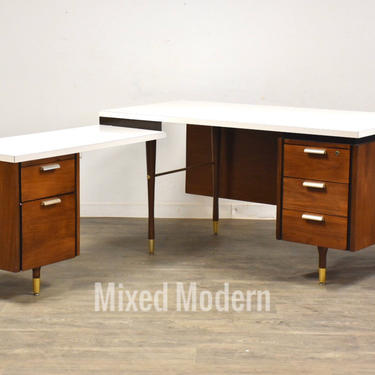 L Shaped Mid Century Desk 