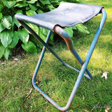 Metal and Canvas Folding Camping Stool 