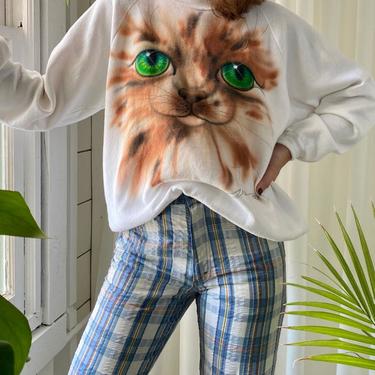 80s Airbrushed Kitty Sweatshirt
