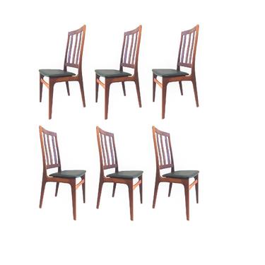 Mid Century Modern Danish Teak Mobler Made in Denmark MCM Dining Chairs Set of 6  CHAIRS ONLY - Table not included (PureVintageNYC) 