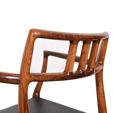 Single Dining Chair with Arms by Niels Moller in Rosewood