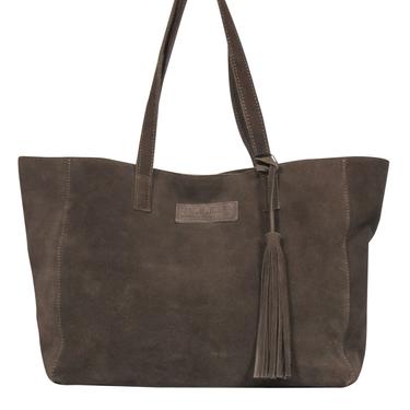 M.I.L.A. made in Los Angeles - Olive Suede Tote w/ Tassel