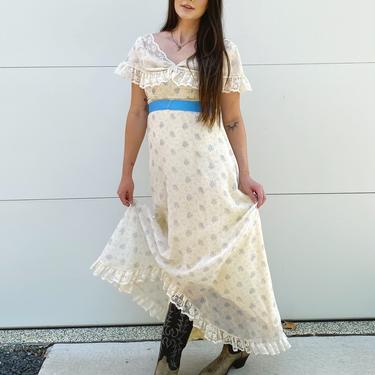 Cream Floral Maxi Dress