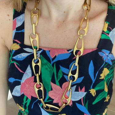 70s Chunky Gold Link Statement Necklace