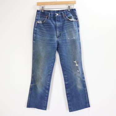 Vintage High Waist Jeans / 80's WRANGLER Jeans / High Rise Distressed Denim / Sz 30 