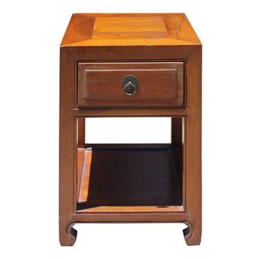 Chinese Oriental Brown Simple Ming Style End Table Nightstand cs5137S