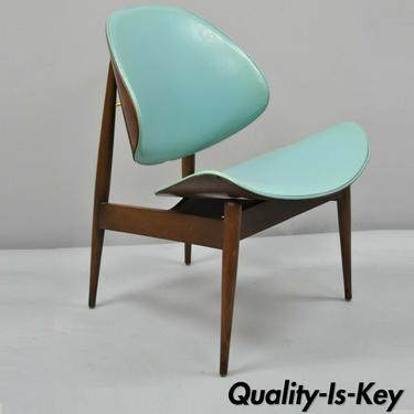 Blue Mid Century Danish Modern Kodawood Seymour James Wiener Clam Shell Chair