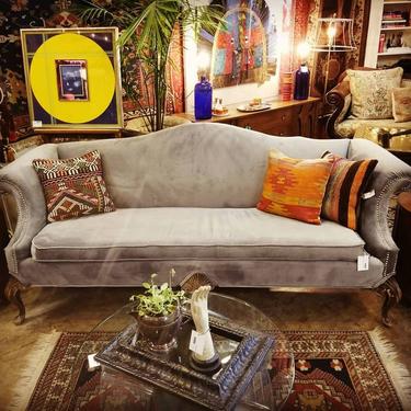 Newly Upholstered grey velvet sofa. $1200.