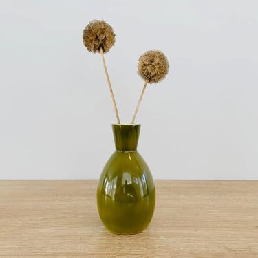 Mid Century Otagiri OMC Small Olive Green Vase 