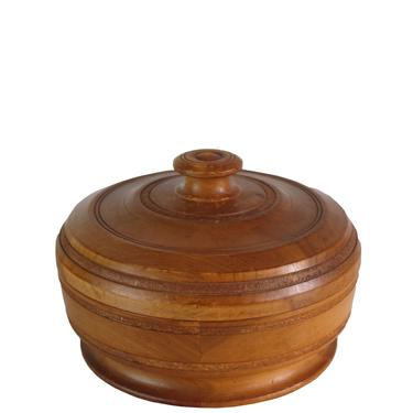 Vintage Round Wooden Storage Box