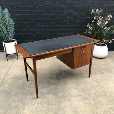 Mid-Century Modern Walnut Writing Desk with Composite Top, c.1950’s 