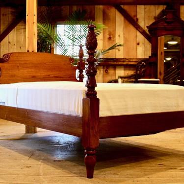 Custom Queen Carved Pineapple &amp; Butter Mold Bed in Cedar