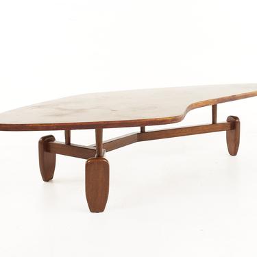 John Keal for Brown Saltman Mid Century Bleached Mahogany Outrigger Coffee Table - mcm 