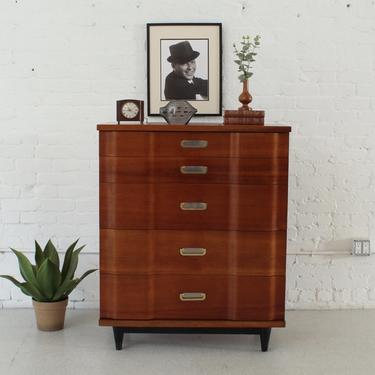 Unique Highboy Dresser with Wavy Fronts