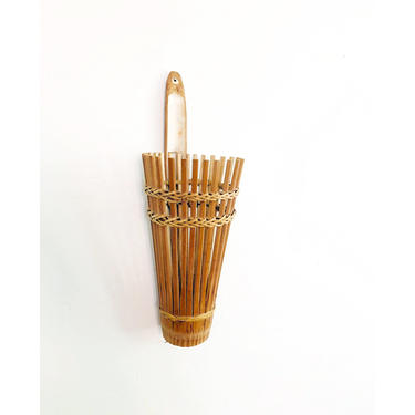 Vintage Bamboo Wall Basket 