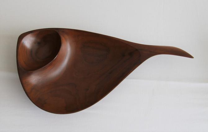 Emil Milan Hand Crafted Two Part Walnut Bowl, Functional Sculptures 