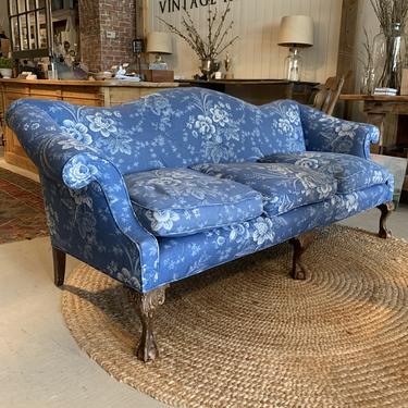 Antique Blue Floral Sofa