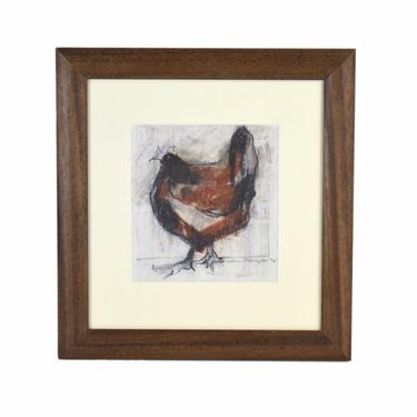 Cathy Pilkington United Kingdom “Hen I” Original Watercolor Painting Abstract Chicken 