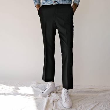 Vintage Y2K Gucci Black Wool Gabardine Flared Leg Slacks | Tom Ford Era Tailored Mens Pants | 2000s GUCCI Italian Designer Trousers 