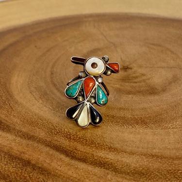 BIRD OF PREY Vintage Thunderbird Ring | Vintage Multi Inlay Jewelry | Native American Thunderbird | Native American Southwestern Jewelry 