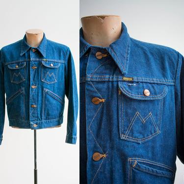 Vintage 1970s Denim Jacket / Western Denim Jacket / Maverick Denim Jacket / Selvedge Denim Jacket / Vintage Denim Jacket 42 / Western Denim 
