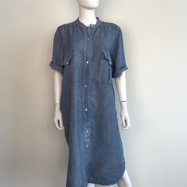 Vtg 80s avant garde oversize tunic linen dress 