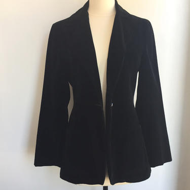 Vintage 70’s Tailored VELVET BLAZER Jacket  / One Button / Fitted / Emily Just Emily 