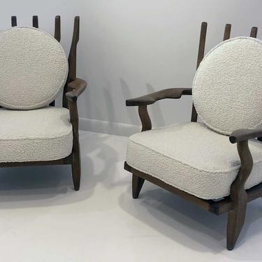 Pair of Mid Repos Arm Chairs, By Guillerme et Chambron