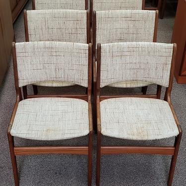 Item #S2079 Set of Six Vintage Teak Frame Dining Chairs c.1980s