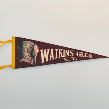 Vintage Watkins Glen New York Souvenir Pennant 