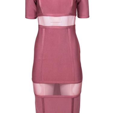 Topshop - Blush Pink Bandage Bodycon Midi Dress w/ Mesh Sz 6