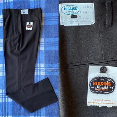 Vintage 1950s Slacks 50s Deadstock Trousers 32 Waist Dark Brown Clay 