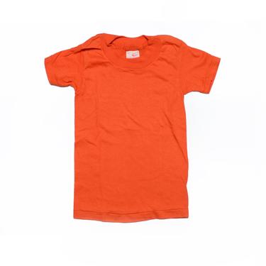 Vintage 70's KIDS Basic Burnt Orange Sneakers T-Shirt Sz S(6-8) 