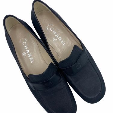 Chanel Black Canvas  Loafers