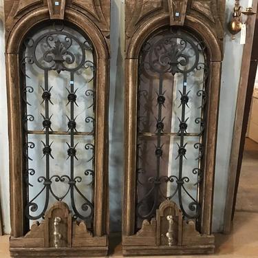 FABULOUS pair of garden gates. Wood and wrought iron combined in a beautiful design. $1800 for the pair. #architecturalsalvage #garden #gardendesign #vintagestyle #landscapedesign #communityforklift