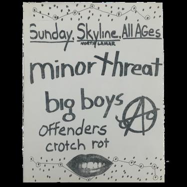 Vintage Minor Threat Big Boys "Skyline Club" Texas Flyer
