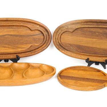 Four Wooden Serving Trays