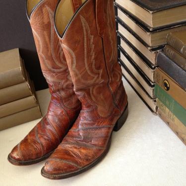 Vtg Leather Texas Cowboy Boots // Mens Size 10 