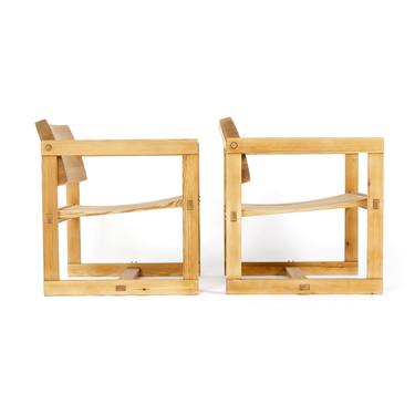 Pair of Wood Lounge Chairs