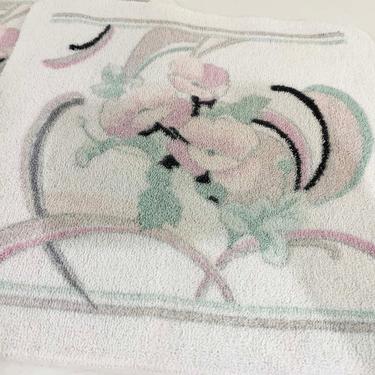Vintage Cotton Bathroom Washcloths Towel Cloth Decor 80s Deco Revival Pastel Pink Mid-Century Retro Springmaid Terrycloth Towels Shower Home 