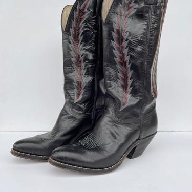 Vintage Black Cowboy Boots Size 9/9.5