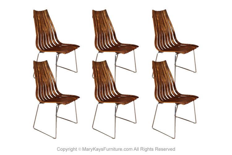 Norwegian Modern Hans Brattrud Scandia Rosewood Dining Chairs 