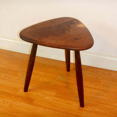 Mid Century Modern Side Table / End Table / George Nakashima Inspired / Wood Stool / Danish Modern 