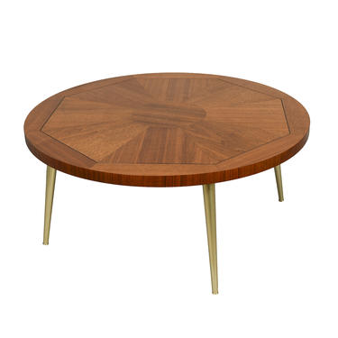 Lane Round Coffee Table Brass Legs Mid Century Modern 